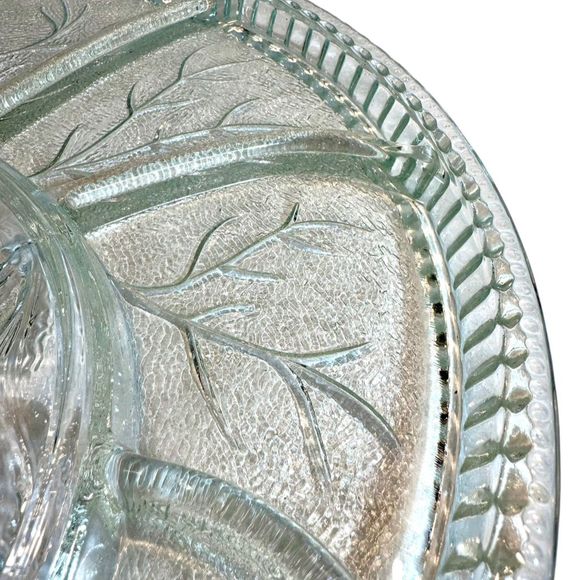 Indiana Glass Clear Pebble Leaf, Tree of life, Deviled Egg, Serving Tray… - Picture 9 of 10